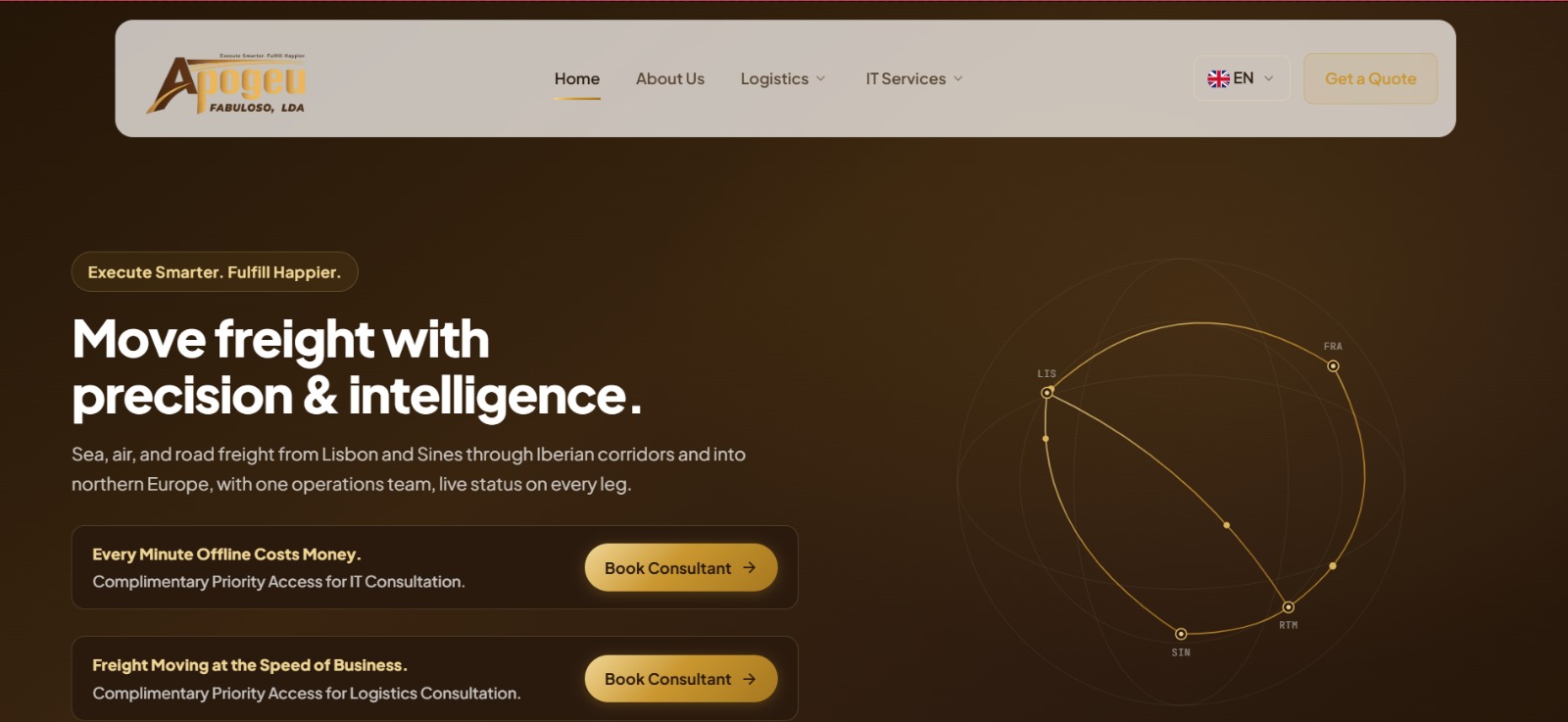 Apogeu logistics homepage